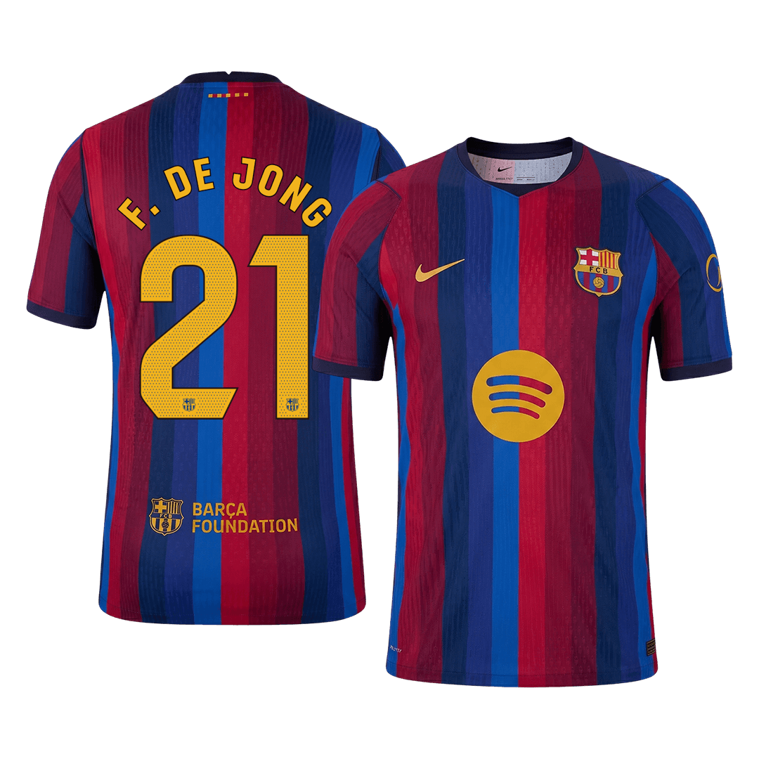 Versão do Jogador F. DE JONG #21 Barcelona Casa Futebol Camisas 2026/27