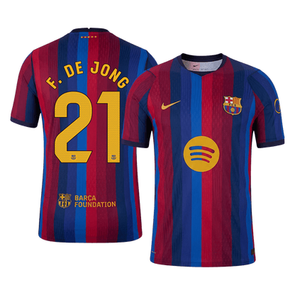 Versão do Jogador F. DE JONG #21 Barcelona Casa Futebol Camisas 2026/27