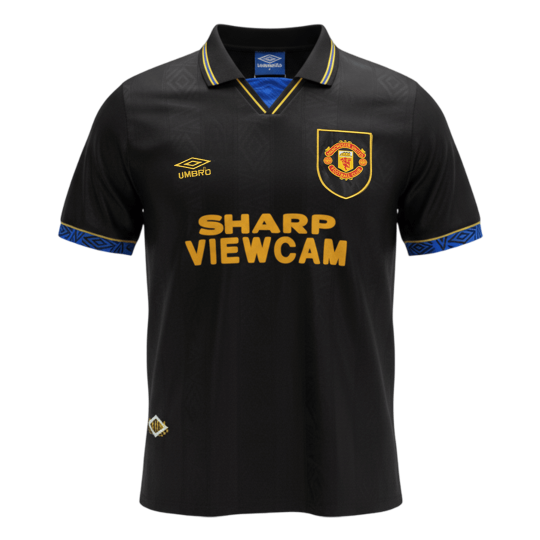 Retrô Manchester United Fora Camisa 1993/94 Preto