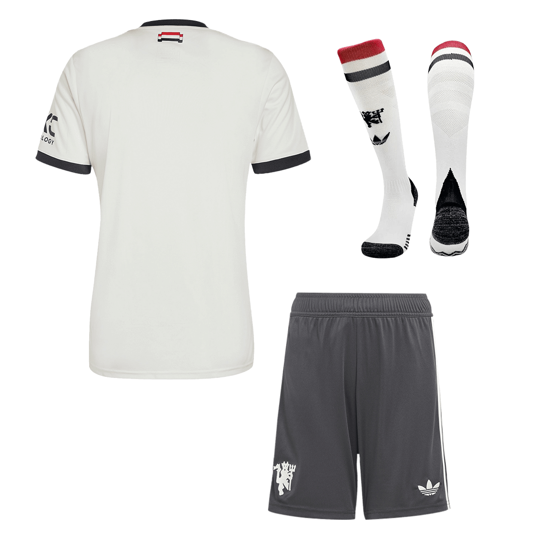 Men's Manchester United Third Away Football Shirt Kit (Shirt+Shorts+Socks) 2024/25 Football Kit UK