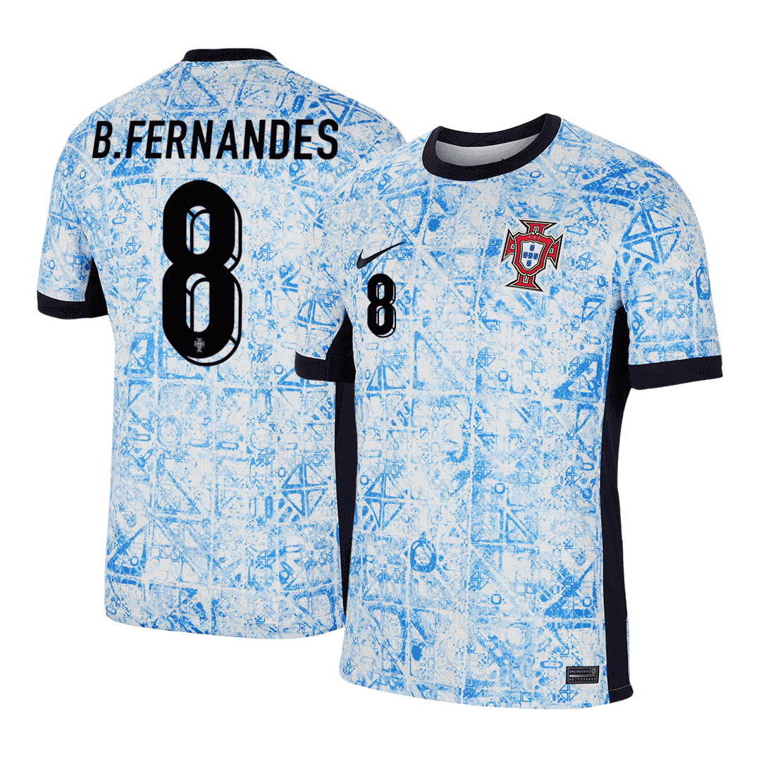 B.FERNANDES #8 Portugal Away Football Shirt Custom Shirt 2024