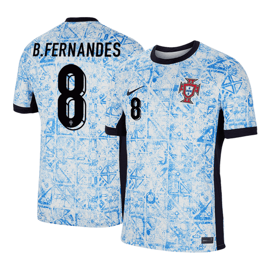 B.FERNANDES #8 Portugal Away Football Shirt Custom Shirt 2024