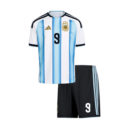 J.ÁLVAREZ #9 Argentina Infantil Casa Copa do Mundo Conjunto(Camisa+Calção) 2026