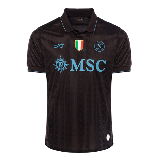 Autêntico Napoli Fora Terceira Futebol Camisas 2025/26 Preto