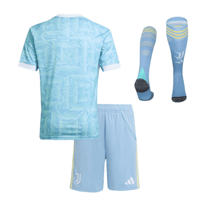 Juventus Infantil Fora Futebol Camisa Conjunto (Camisa + Calção + Meias) 2025/26 Azul