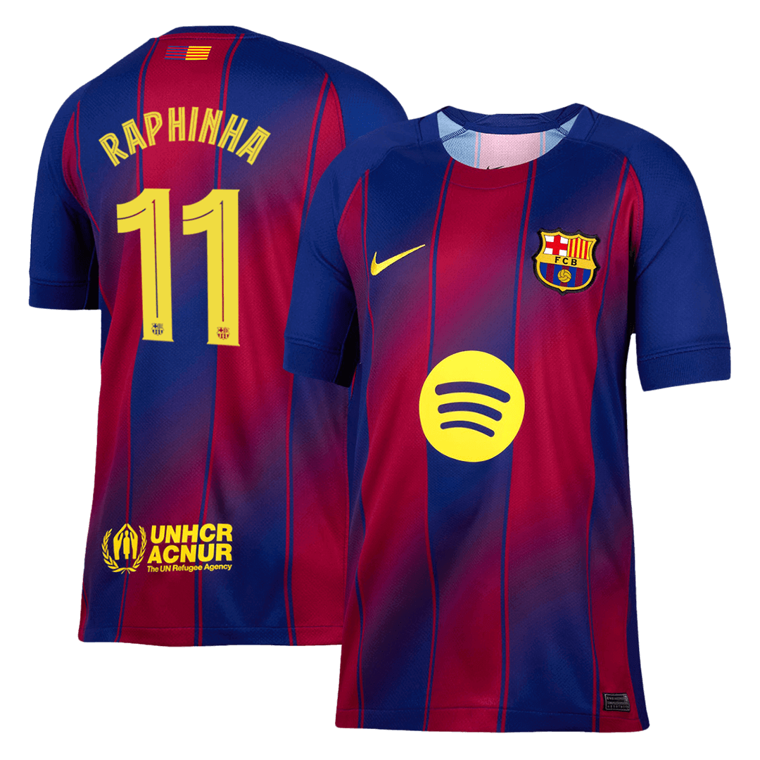 RAPHINHA #11 Barcelona Casa Camisa 2025/26- Vermelho&Azul