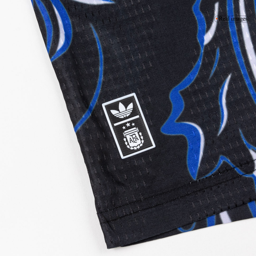 Versão do Jogador MESSI #10 Argentina Fora Copa do Mundo Futebol Camisas 2026 Preto