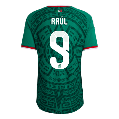 Versão do Jogador Raúl #9 Mexico Casa World Cup Futebol Camisas 2026 Verde