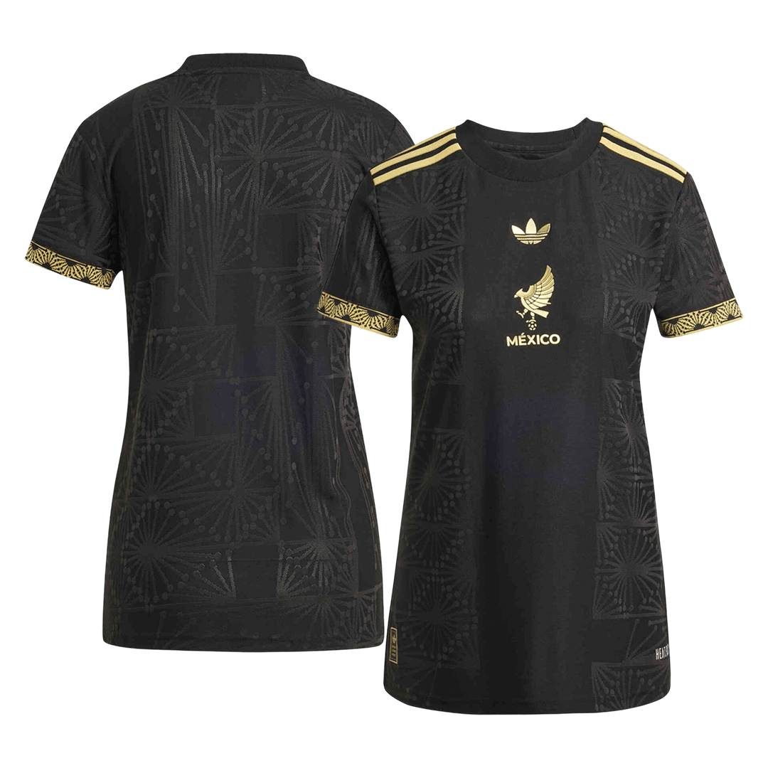 Mulheres Mexico Gold Soccer Camisa 2025 Preto Dourado