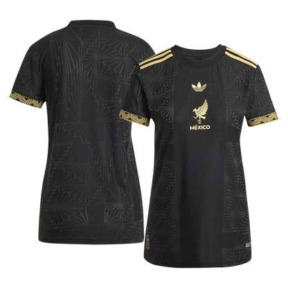 Mulheres Mexico Gold Soccer Camisa 2025 Preto Dourado