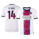 Versão do Jogador D. DOUÉ #14 PSG Fora Futebol Camisas 2026/27 Branco