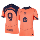 Jogador LEWANDOWSKI #9 Barcelona Fora Terceira UCL Futebol Camisas 2025/26