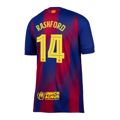 RASHFORD #14 Barcelona Casa Camisa 2025/26- Vermelho&Azul
