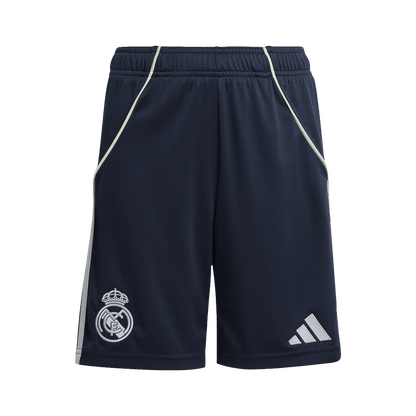 Real Madrid 
 Fora 
 Camisa 
Conjunto (Camisa + Calções + Meias) 
2025/26