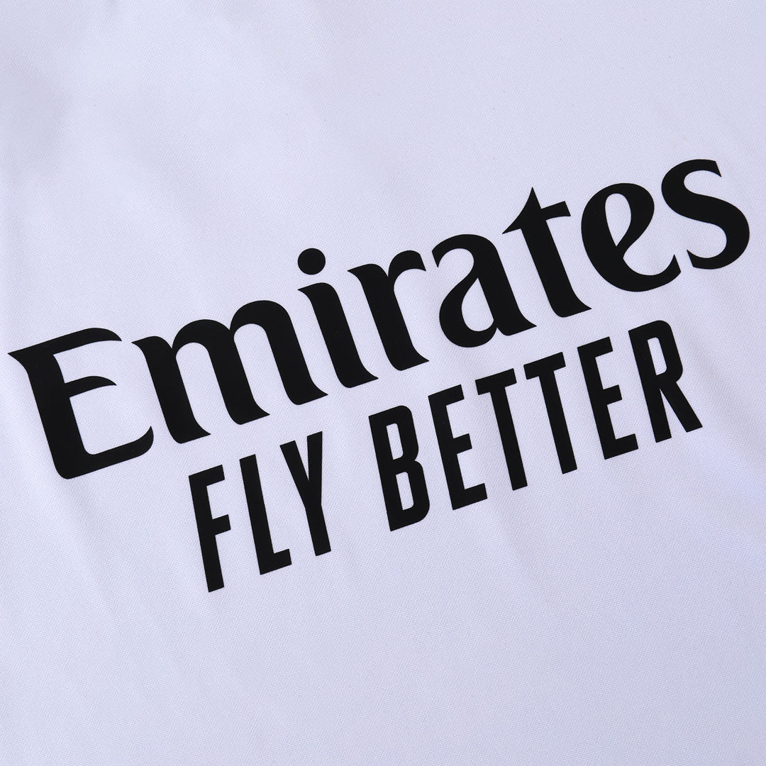 Real Madrid Zíper Moletom Conjunto (Top+Calças) 2025/26 Branco