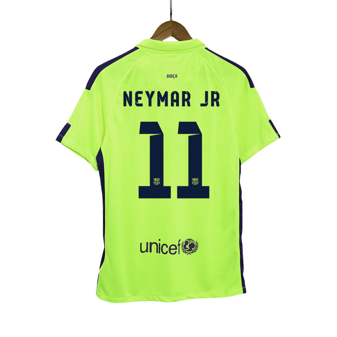 Camisola Retro Barcelona NEYMAR JR #11 Terceira Fora Camisola de Futebol 2014/15