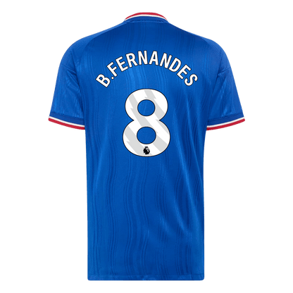 Versão do Jogador B. FERNANDES #8 Manchester United Fora Futebol Camisas 2026/27 Azul
