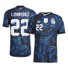 Versão do Jogador L. MARTÍNEZ #22 Argentina Fora Copa do Mundo Futebol Camisas 2026 Preto
