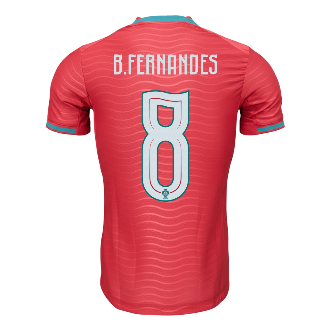 Versão do Jogador B.FERNANDES #8 Portugal Casa World Cup Futebol Camisas 2026 Vermelho