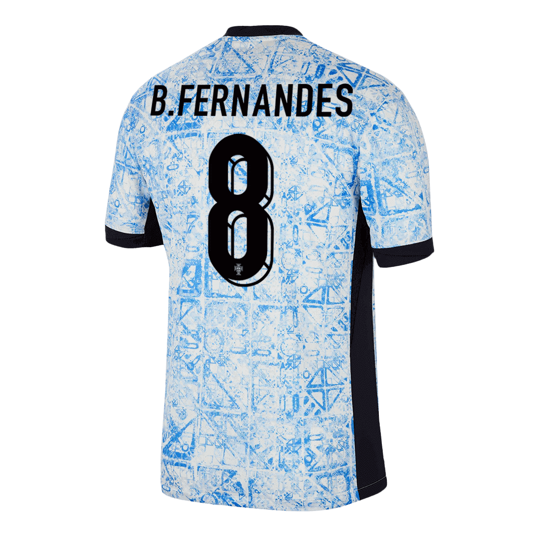 B.FERNANDES #8 Portugal Away Football Shirt Custom Shirt 2024