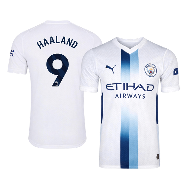 Versão do Jogador HAALAND #9 Manchester City Terceira Futebol Camisas 2026/27 Branco