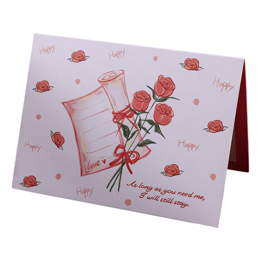 Custom Rose Reel Valentine's Day Card Red