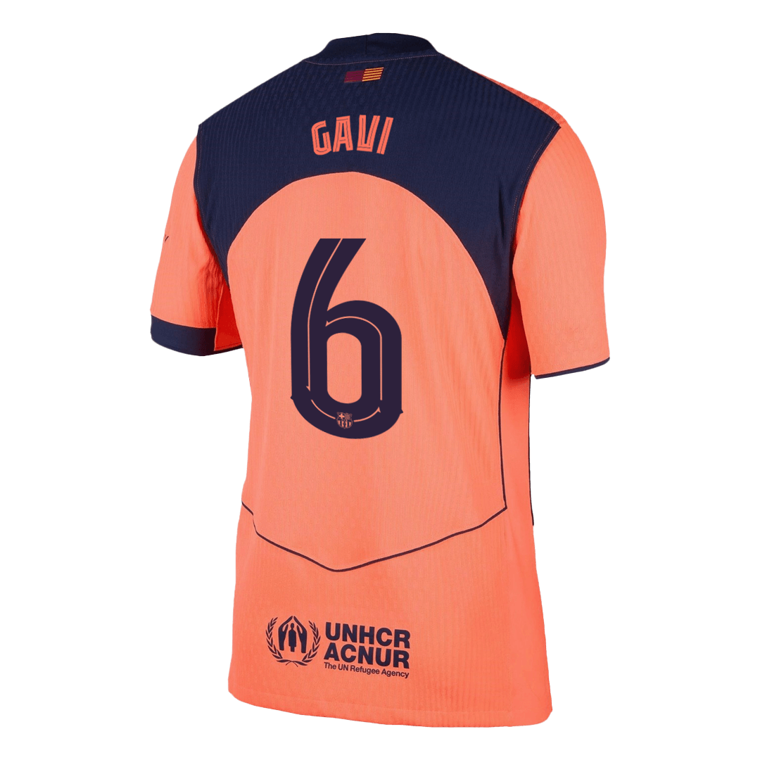 Autêntico GAVI #6 Barcelona Fora Terceira UCL Futebol Camisas 2025/26