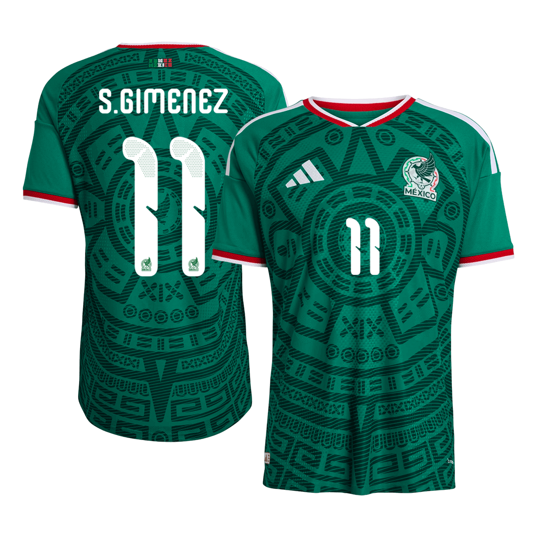 Versão do Jogador S.GIMENEZ #11 Mexico Casa World Cup Futebol Camisas 2026 Verde