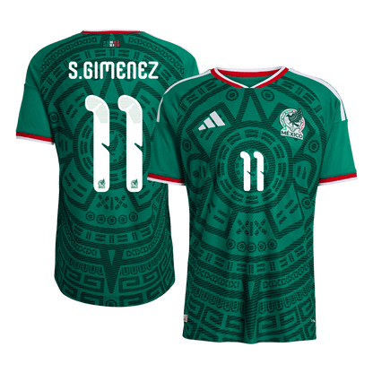 Versão do Jogador S.GIMENEZ #11 Mexico Casa World Cup Futebol Camisas 2026 Verde