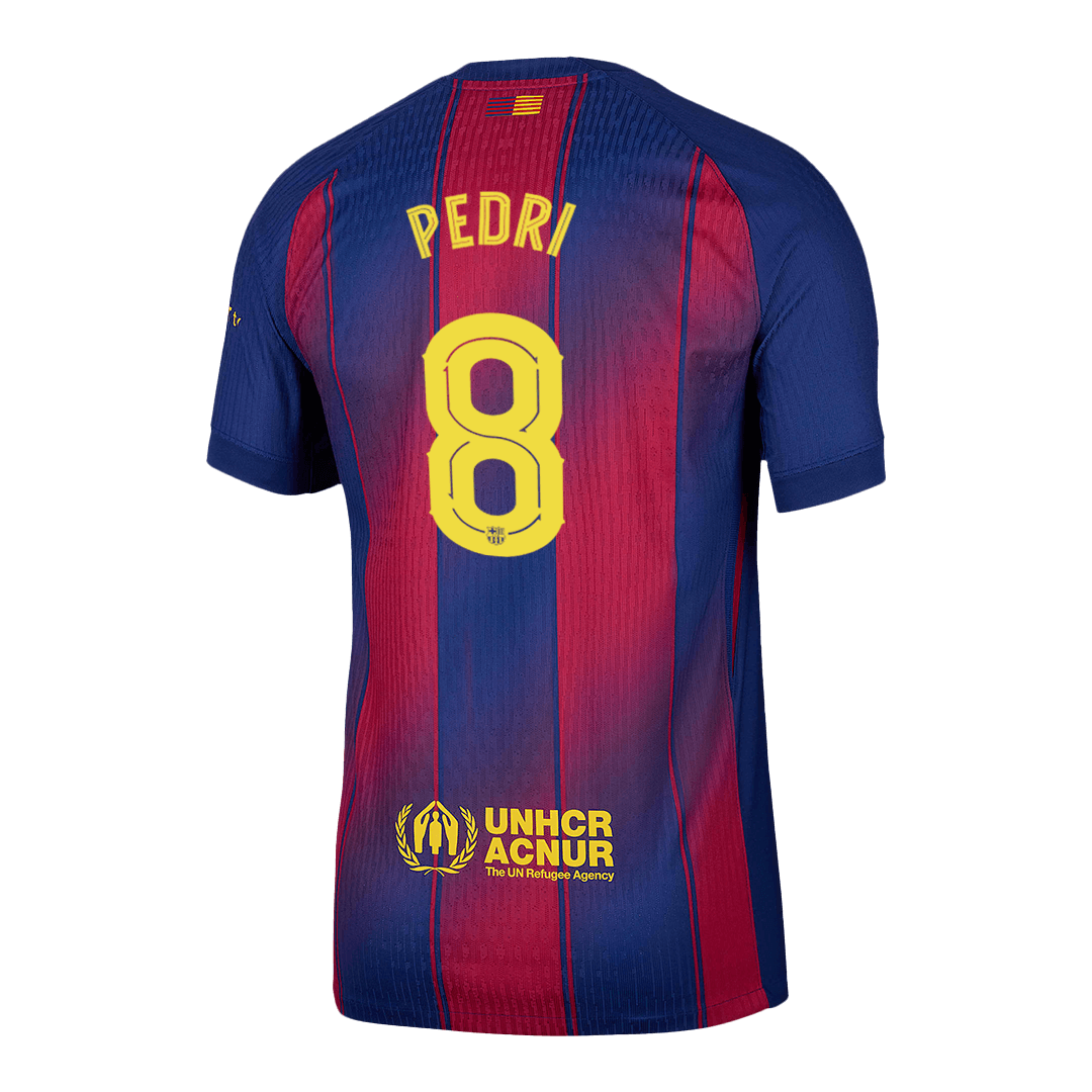 Autêntico PEDRI #8 Barcelona Casa UCL Futebol Camisas 2025/26