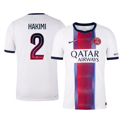Versão do Jogador HAKIMI #2 PSG Fora Futebol Camisas 2026/27 Branco