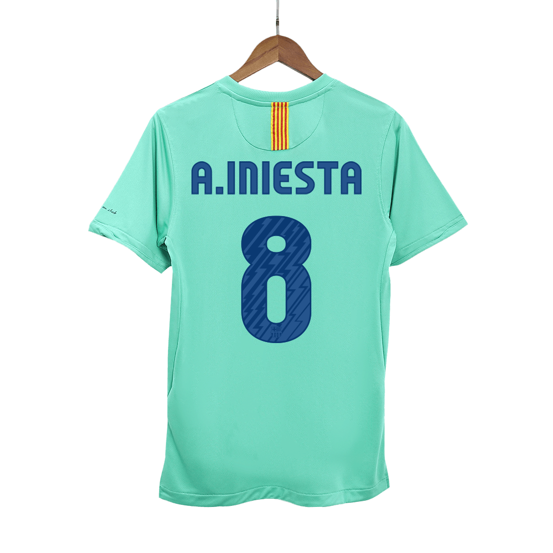 A.INIESTA #8 Barcelona Retro Jersey Away Camisola de futebol 2010/11