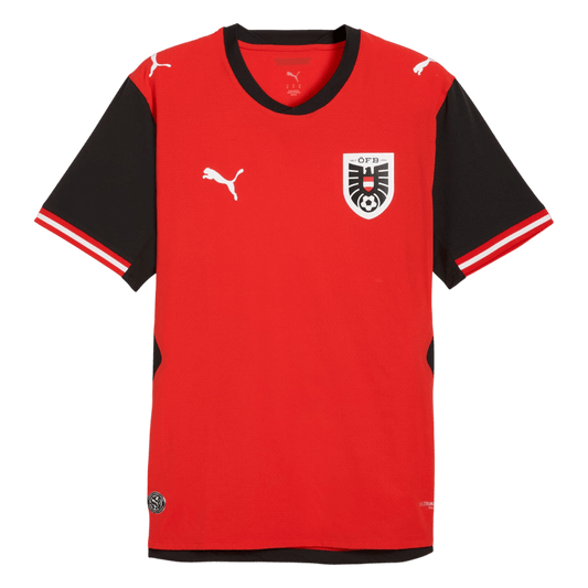 Versão do Jogador Austria Casa Copa do Mundo Futebol Camisas 2026 Vermelho