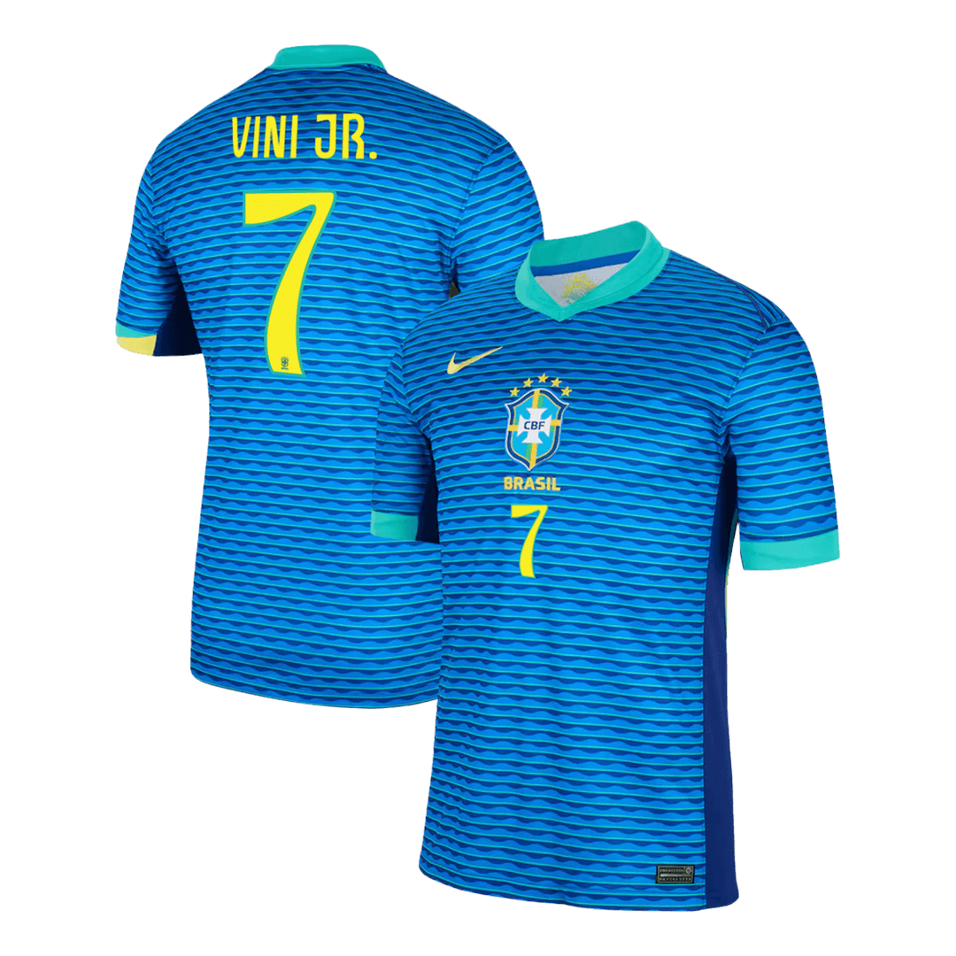 VINI JR. Camisola de futebol do Brasil no 7 fora de casa personalizada 2024