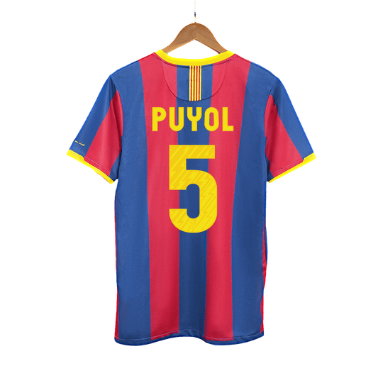 Camisola de futebol PUYOL #5 Barcelona Retro 2010/11