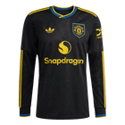Manchester United Fora Terceira Manga comprida Camisa 2025/26 Preto