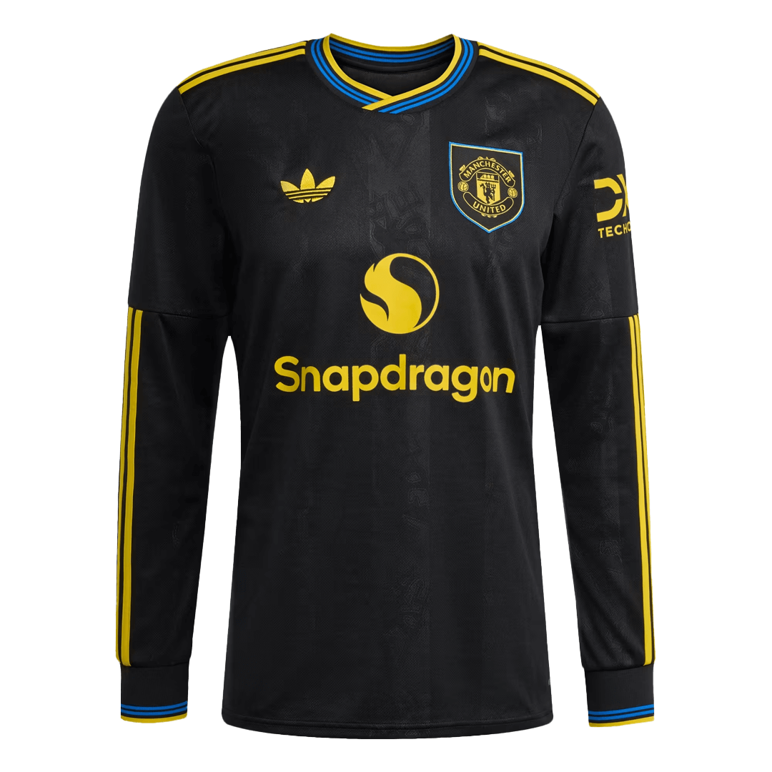 Manchester United Fora Terceira Manga comprida Camisa 2025/26 Preto