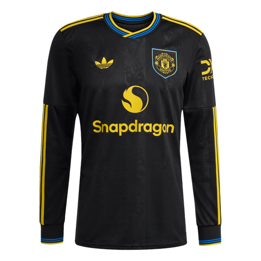 Manchester United Fora Terceira Manga comprida Camisa 2025/26 Preto