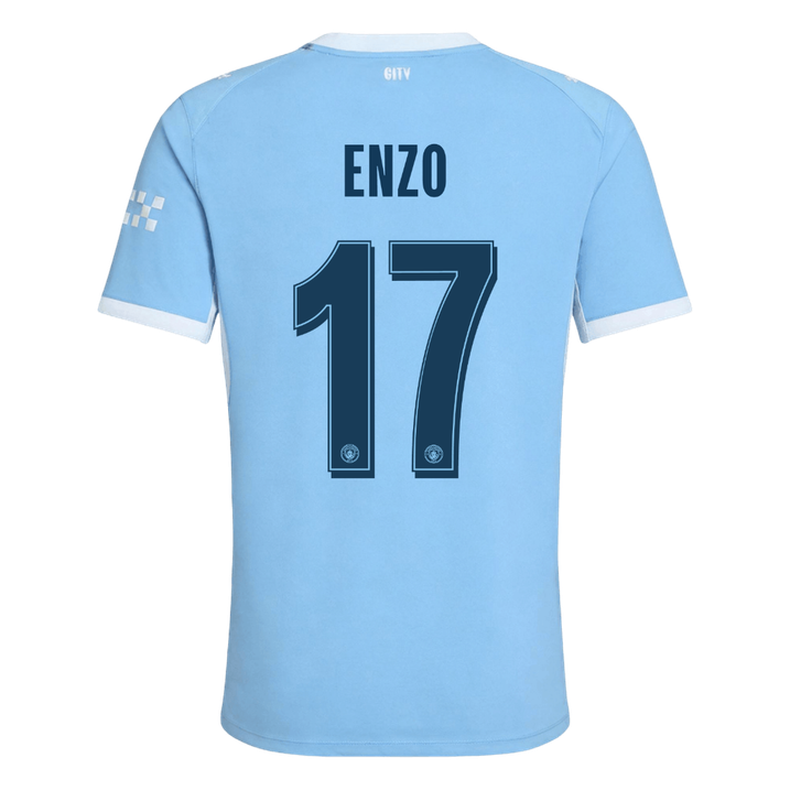 Versão do Jogador ENZO #17 Manchester City Casa Futebol Camisas 2026/27 Azul - UCL