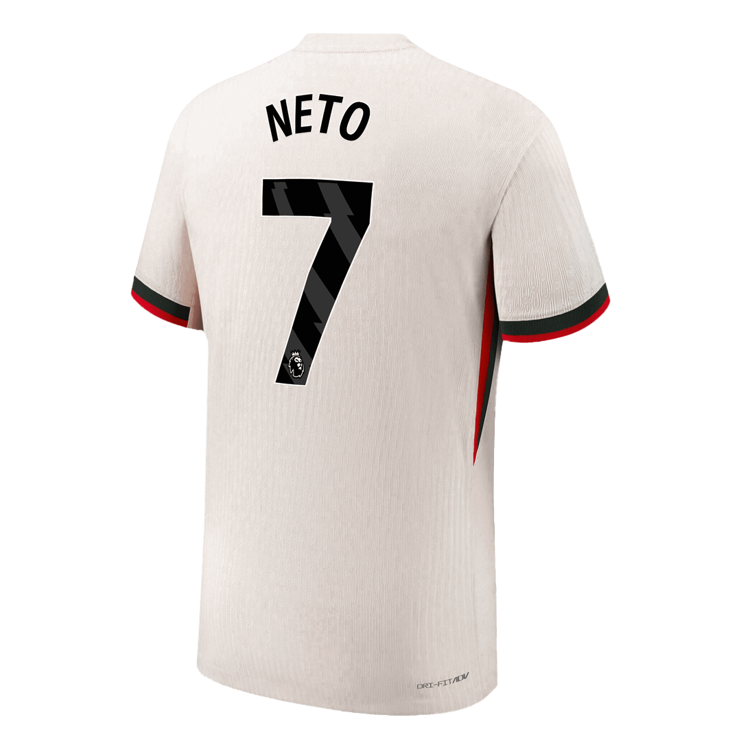 Autêntico NETO #7 Chelsea Fora Futebol Camisas 2025/26 Branco