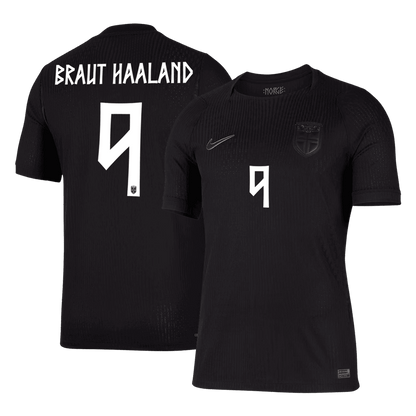 Versão do Jogador BRAUT HAALAND #9 Norway Fora Copa do Mundo Futebol Camisas 2026 Preto
