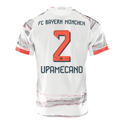 Autêntico UPAMECANO #2 Bayern Munich Fora Futebol Camisas 2025/26 Branco