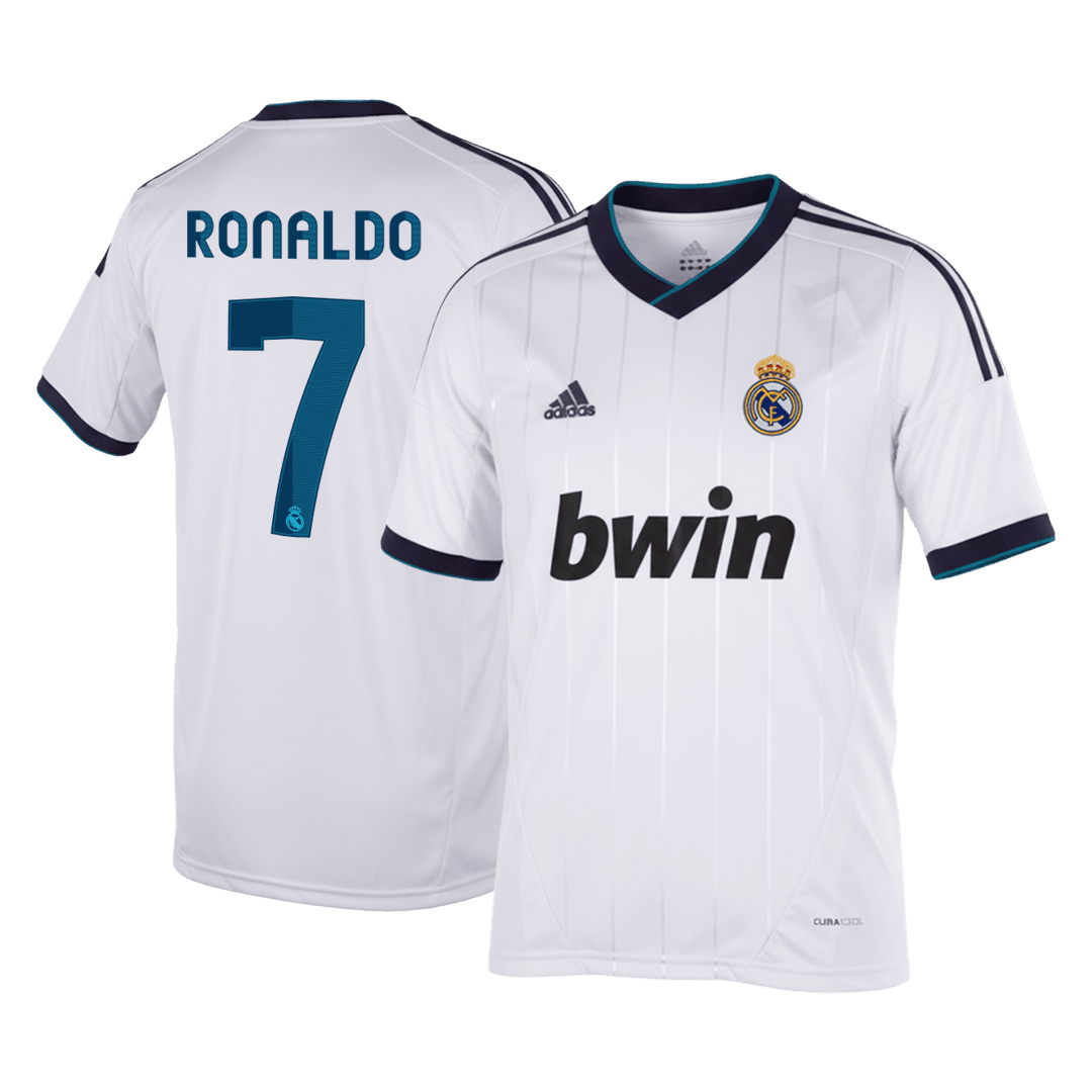 Retrô RONALDO #7 Real Madrid Casa Camisa 2012/13 Branco
