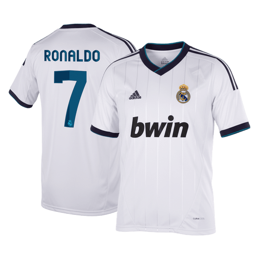 Retrô RONALDO #7 Real Madrid Casa Camisa 2012/13 Branco