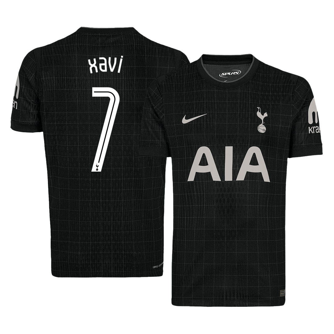 XAVI #7 Tottenham Hotspur Fora Camisa 2025/26- Preto - UCL