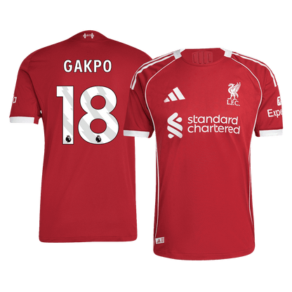 Jogador GAKPO #18 Liverpool Casa Futebol Camisas 2025/26 Vermelho