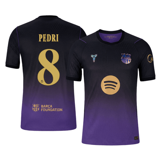 Versão do Jogador PEDRI #8 Barcelona Fora Futebol Camisas 2026/27 - UCL