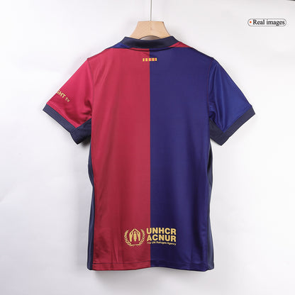 Camiseta personalizada del Barcelona LAMINE YAMAL #19 Local 2024/25 con el logotipo de Spotify y sin texto