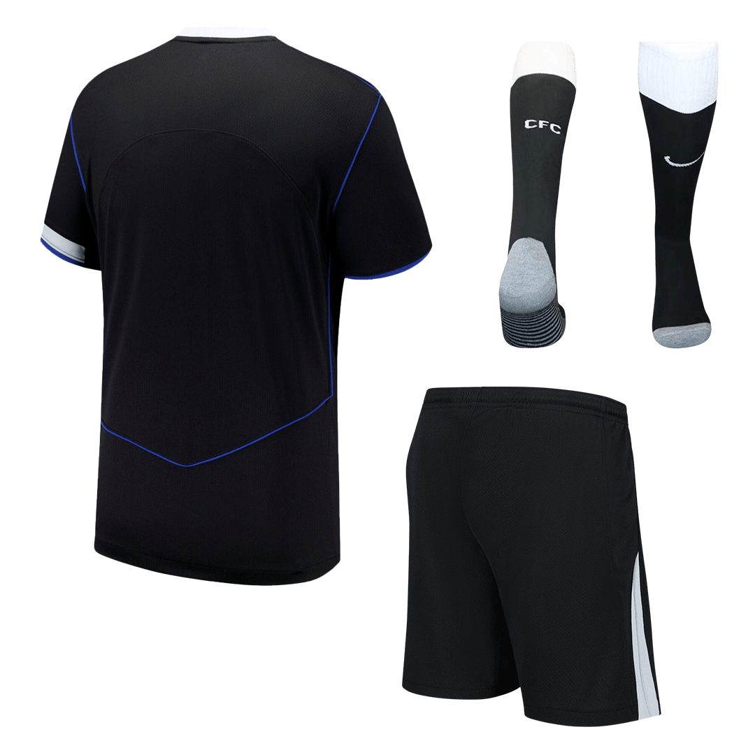 Chelsea Fora Terceira Camisa Conjunto(Camisa+Calções+Meias) 2025/26 Preto