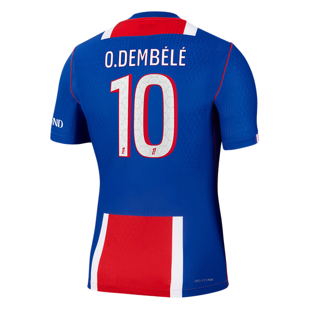Versão do Jogador O. DEMBÉLÉ #10 PSG Casa Futebol Camisas 2026/27 Azul